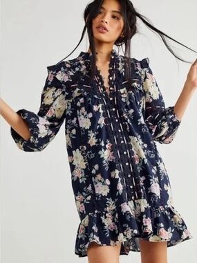 NWOT RAHI for Free People Floral Lace Mini Dress | Medium